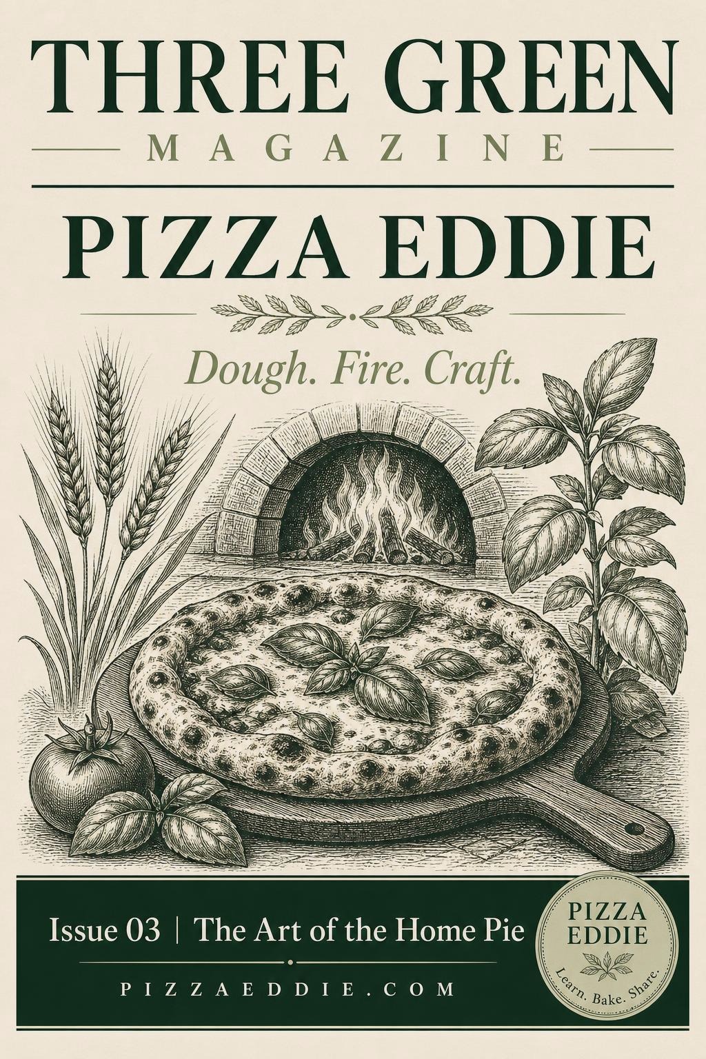 Three Green Magazine Issue 03 cover — Pizza Eddie