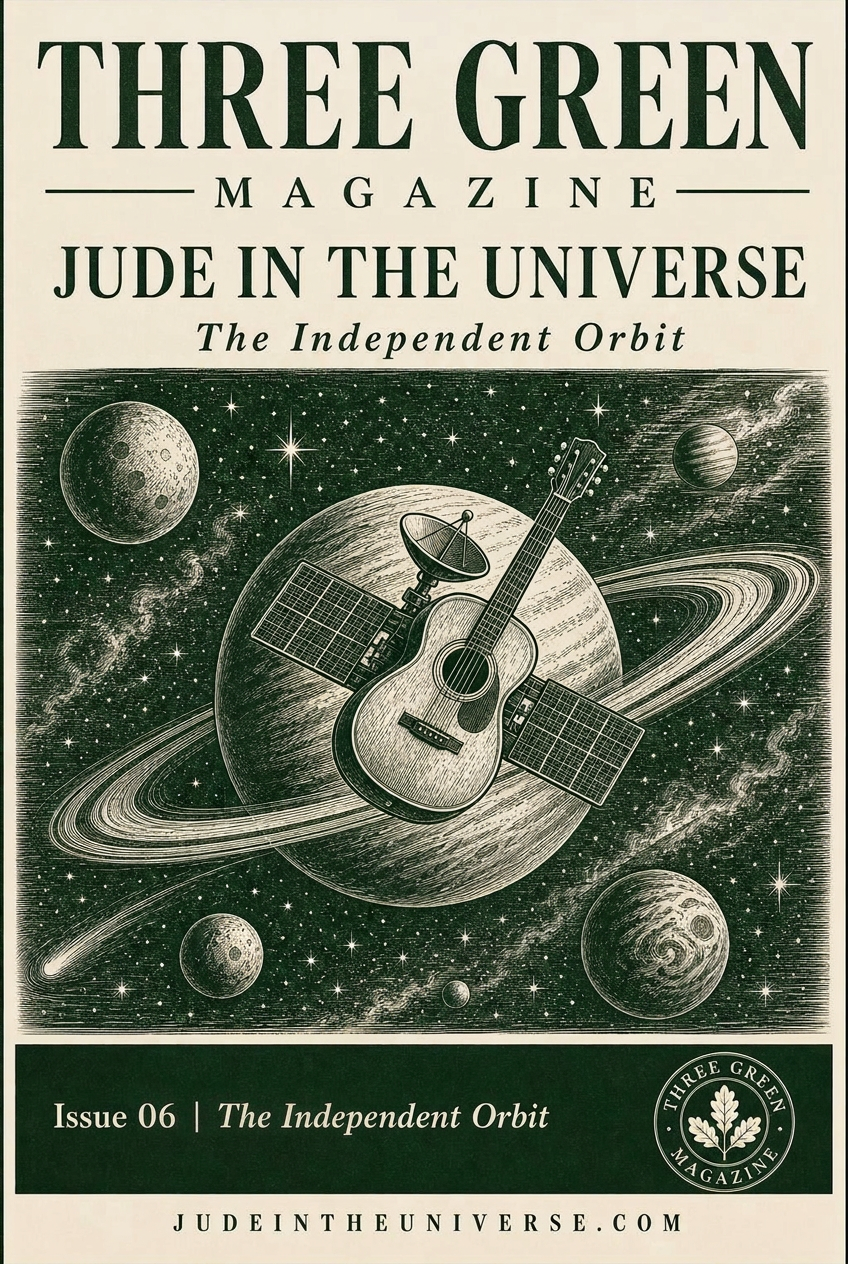 Three Green Magazine Issue 06 cover — Jude in the Universe