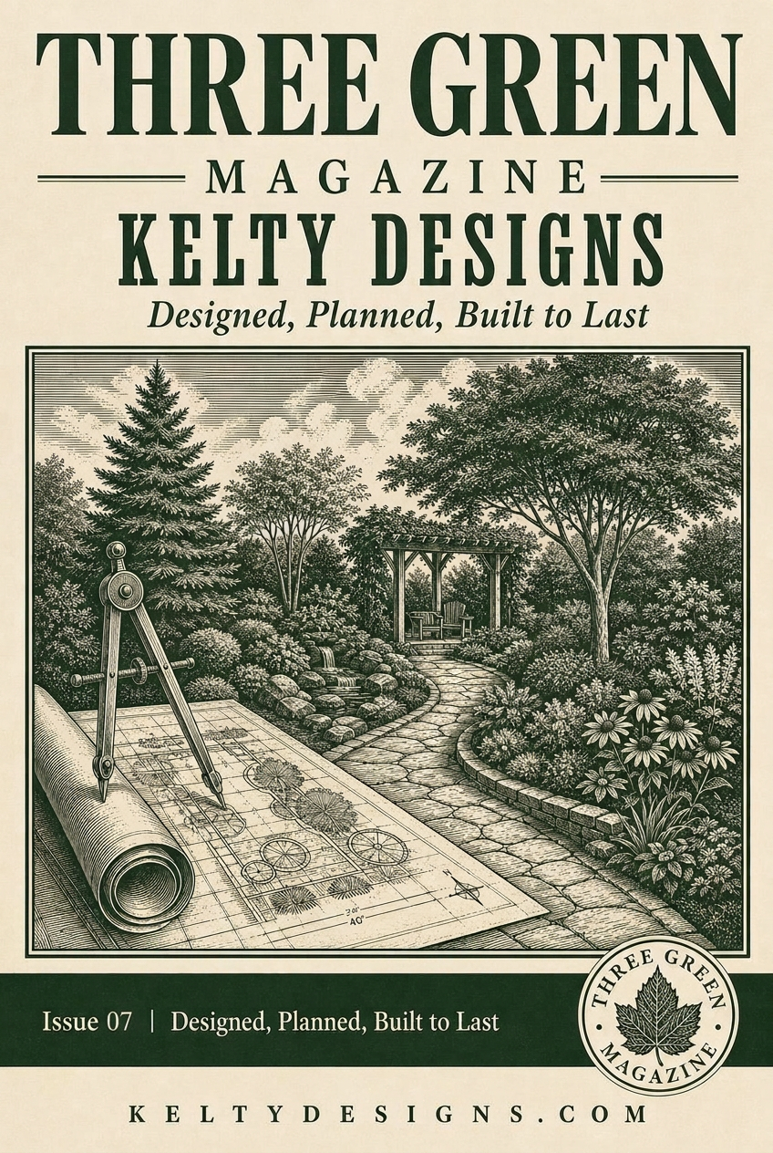 Three Green Magazine Issue 07 cover — Kelty Designs